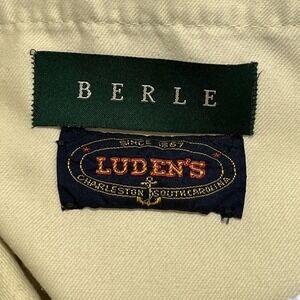 Berle Shorts Mens 41 Blue Seersucker Pleated Chino Resort Preppy Club Charleston